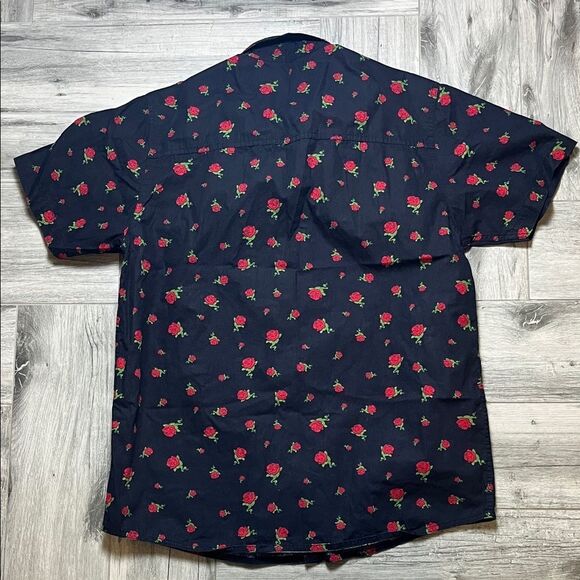 Empyre Black Shirt with Red Floral Design - Picture 5 of 5